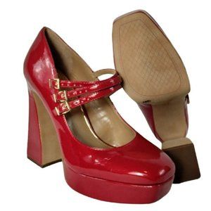 Jessica Simpson Darena Patent Mary Jane Platform Pumps Womens 8.5 Strappy New
